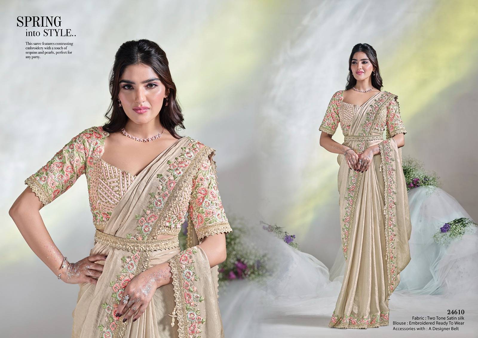 MOHMANTHAN 24600 AURA by Mahotsav 24606 to 24618 Series Indian Traditional Wear & Occasional Stitched Sarees At Wholesale Price